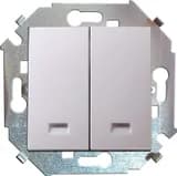 Выключатель 2-кл. СП Simon 15 16А IP20 с подсветкой винтов. зажим механизм бел. Simon 1591392-030