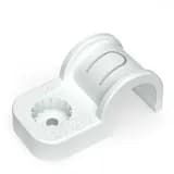 Крепеж-скоба пластиковая односторонняя для прямого монтажа атмосферостойкая белая в п/э d16 мм (50шт/750шт уп/кор) Промрукав