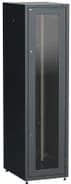 Шкаф сетевой LINEA E 42U 600х800мм стекл. передняя дверь задняя металлическая черн. ITK LE05-42U68-GM
