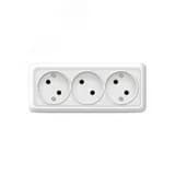 Олимп Розетка тройная без заземления наружная Универсал