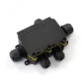 Коробка распределительная с откидной крышкой 5-вводная IP68 ПА66 40А 450В d3,5-12 мм 131х95х37