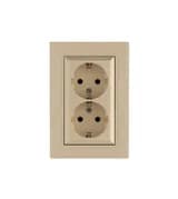 Розетка 2-я Karea RIZZ с заземл. крем Makel 88010082