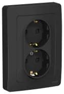 Розетка 2-м СП Blanca 16А IP20 250В с заземл. защ. шторки антрацит SE BLNRS001126