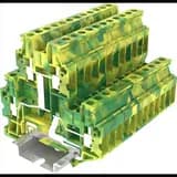 Клемма TU 2-уровневая земля, винтовая, сечение 4 мм. кв., желто-зеленая