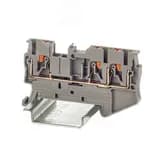 Клемма проходная, зажим push-in, 3 точки подключения, 2.5 кв.мм, серая DKC