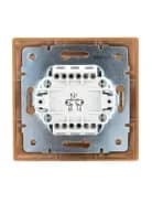 Выключатель 2-кл. СП Mira 10А IP20 с подсветкой со вставкой зол. метал. LEZARD 701-1313-112