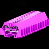 Клемма TB концевая 1-1 с бок. подключ. с крепеж.фланцами, розовая