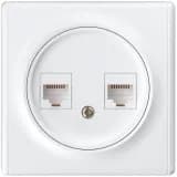 Розетка компьютерная 2-м СП Florence RJ45 кат.5E механизм бел. (1E20901300) OneKeyElectro 2172772