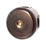 Коробка распределительная 78мм, пластик, цвет Бронза с кабельными вводами