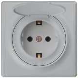Розетка 1-м СП Florence 16А IP20 с заземл. с крышкой винтов. клеммы механизм сер. (1E10501302) OneKeyElectro 2172837