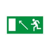 Знак-наклейка "Направление к эвакуационному выходу налево вверх" Знакпром