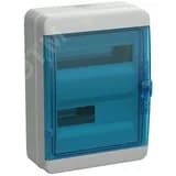 Корпус пластиковый навесной на 24 модуля КМПн-24 IP65 TEKFOR синяя прозрачная дверь