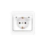Розетка 1-м СП Валери 16А IP20 с заземл. с крышкой бел. UNIVersal В0029