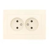 Валенсия розетка 2-местная б/з 10А кремовая с защ. штор. EKF PROxima