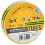 Изолента ПВХ 0.13х15мм (рул.10м) желт./зел. IEK UIZ-13-10-10M-K52