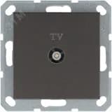 Розетка TV9.5 мм оконечная с накладкой, цвет Мокко