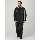 Костюм сварщика зимний комбинированный 2 кл.защиты (тк.Брезент,550/Спилок S=2,3), черный/бежевый 44-46/182-188