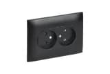 Розетка 2-м SKANDY 10А без заземл. без защ. шторок в сборе SK-R10Bl черн. IEK SK-R20-10-K02-F