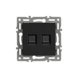 Механизм компьютерной розетки двойной SCTMPC2PLBK RJ45 CAT6 Arlight 045337