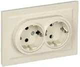 Розетка 2-м СП BRITE РСш12-3-БрКр 16А в сборе с заземл. защ. шторки беж. IEK BR-R24-16-K10-F