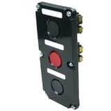 Пост управления ПКЕ 122-3 У2, 10А, 660В, 3 элемента, чёрный и красный цилиндр, в нишу, IP54