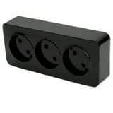 Розетка 3местная бз открытой установки STEKKER 250В 10А IP20 серия София черный MST101302 49317