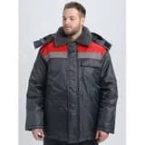 Куртка зимняя Бригада NEW (тк.Оксфорд), т.серый/красный 60-62 182-188