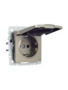 Розетка BRITE РСбш10-3-БрШ 16А IP20 с заземл. защ. шторки с крышкой механизм шампань IEK BR-R16-16-K37