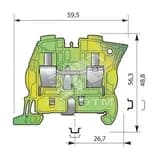 Клемма винтовая 16мм.кв. Земля ZS16