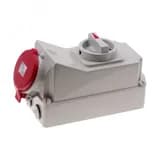 Розетка настенная с выключателем и механической блокировкой 32A/400V/3P+N+E/IP44