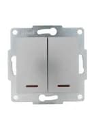 Выключатель 2-кл. 1п СП Karina 10А IP20 с подсветкой механизм матов. серебр. LEZARD 707-4388-112