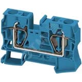 Клеммник пружинный проходной 16мм.кв 2 точки подключения синий