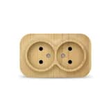 Розетка 2-м ОП 10А IP20 без заземл. сосна IONICH 1438