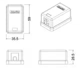 Корпус настенной розетки для установки 1-ой вставки типа Keystone Jack Hyperline SBB3-1-WH