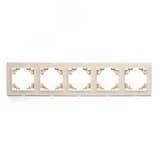 Рамка пятиместная горизонтальная, Эрна, слоновая кость Stekker