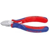 Бокорезы для пластмассы с пружиной удлинённые режущие кромки без фасок L-125 мм 2-компонентные рукоятки Knipex