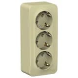 Розетка 3-м ОП Blanca 16А IP20 250В с заземл. без защ. шторок с изолир. пластиной беж. SE BLNRA010317