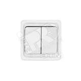 Валери Выключатель двухклавишный белый скрытый В0023 Универсал