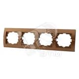 DERIY Рамка 4-ая горизонтальная коричневая металлик Lezard