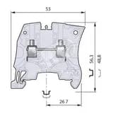 Клемма винтовая 10мм.кв. синяя ZS10
