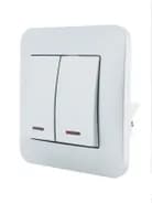 Выключатель 2-кл. 1п СП Karina 10А IP20 с подсветкой механизм матов. серебр. LEZARD 707-4388-112