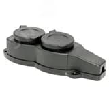 Розетка двухместная с защитными крышками каучуковая 230В 2P+PE 16A IP44 PROxima