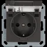 Розетка Schuko с крышкой и защитными шторками 16A 250V~ 2P+T, цвет Мокко