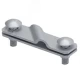 Соединитель диагональный для перпендикулярного соединения полосы до 50 мм/прутка 8-10 мм. Материал - горячеоцинкованная сталь.