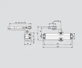 Дверной доводчик с ФОП, рычажная тяга комплект, до 120 кг, двух-скоростной, EN 2/3/4, серый TS Compakt