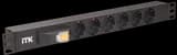 ITK PDU 6 роз. нем. ст. с автом.10А 1U, вх.С14 без каб. чер. (PH21-6D3)