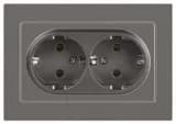 Розетка 2-м СП Accent 6-205-09 16А IP20 250В 2P+E Schuko AL/CU титан Intro Б0063500