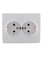 Розетка 2-м СП Karina с заземл. термопласт бел. LEZARD 707-0200-127B