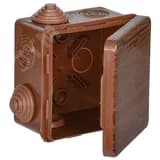 Коробка распределительная КМ 80х80х50мм для наружного монтажа с откидной крышкой IP54 7 вв. дуб