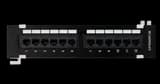 Панель настенная, 12 портов, Кат.5e, RJ45/8P8C, неэкран., черная NETLAN EC-UWP-12-UD2
